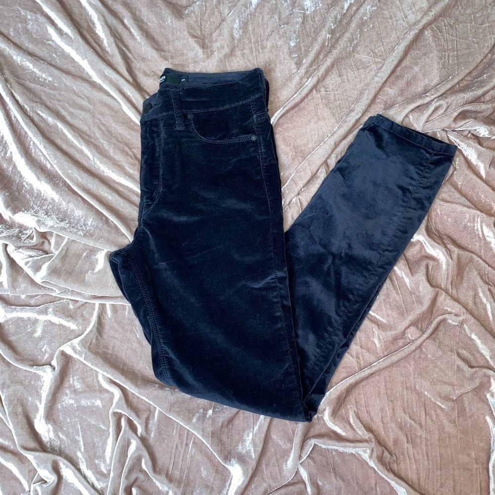 Hudson Black Velvet Barbara super skinny high rise